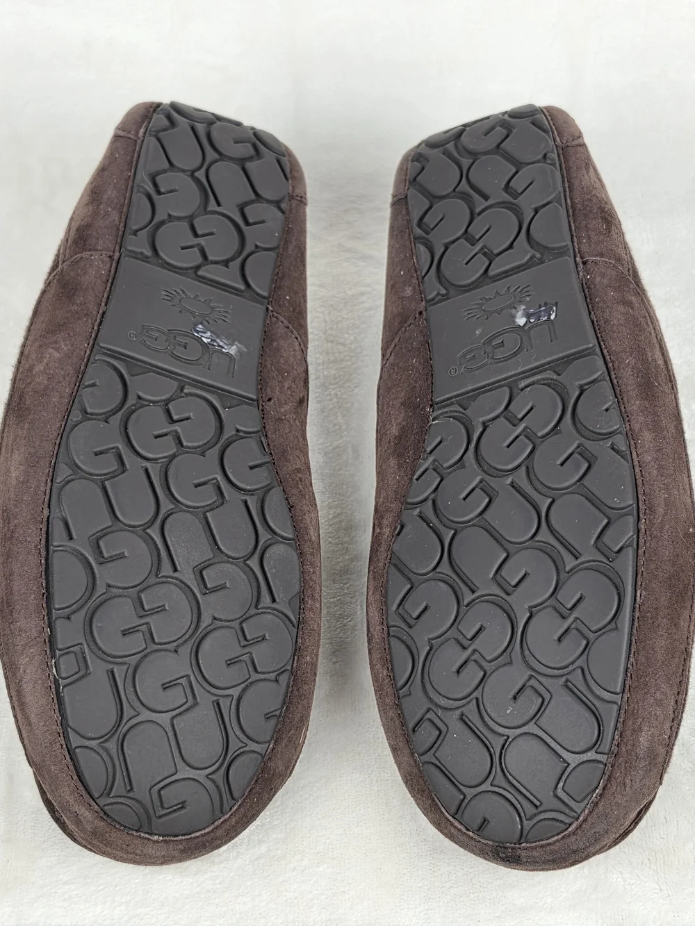 UGG‎ Ascot Slipper Men's 11 Espresso Brown Suede Wool Lined Moccasin Loafer